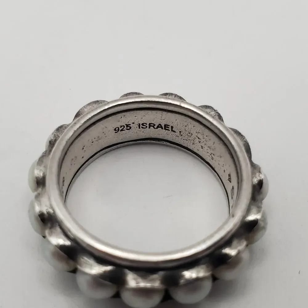 Silpada Designs Sterling Silver Nested Pearls Ring Scalloped Bezel R2209 Size 7 - Picture 8 of 10